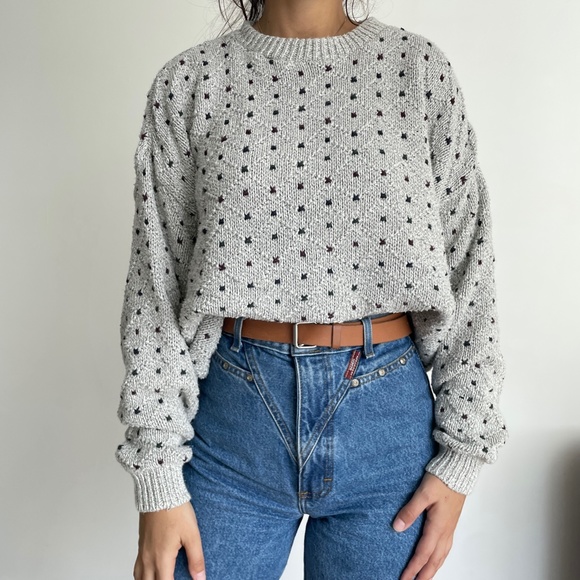 Vintage Sweaters - Vintage 100% cotton crew neck oversized golf knit sweater XL